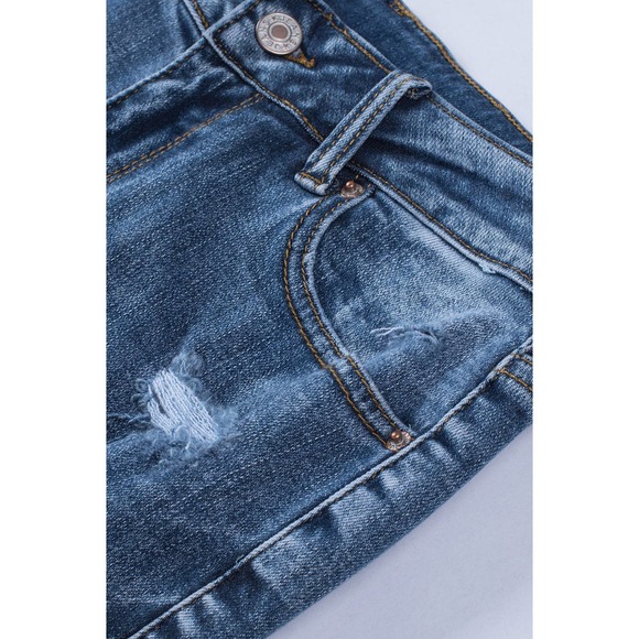 Distressed Frayed Hem Cropped Jeans - Picture 8 of 10